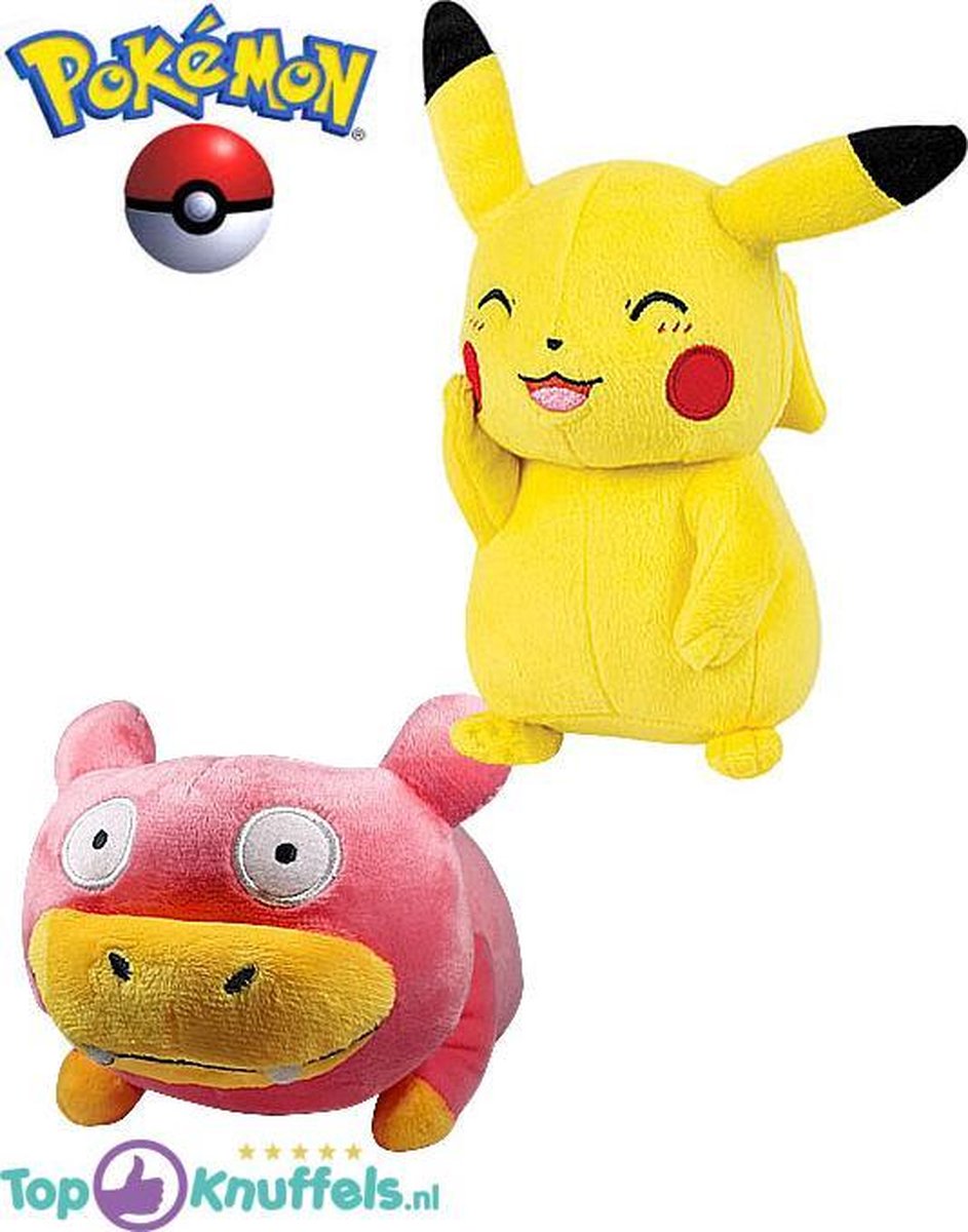 Pokemon speelgoed knuffel set Pikachu 23cm + Slowpoke 22cm | Pokémon Friends: Charmander Bulbasaur Eevee Charizard Squirtle Snorlax